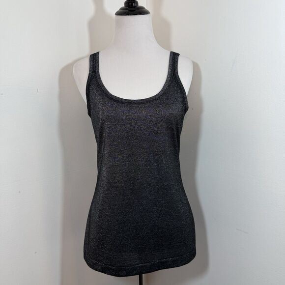 Banana Republic Sparkle Metallic Tank Top Cami Womens Small Pullover Black - Picture 1 of 8